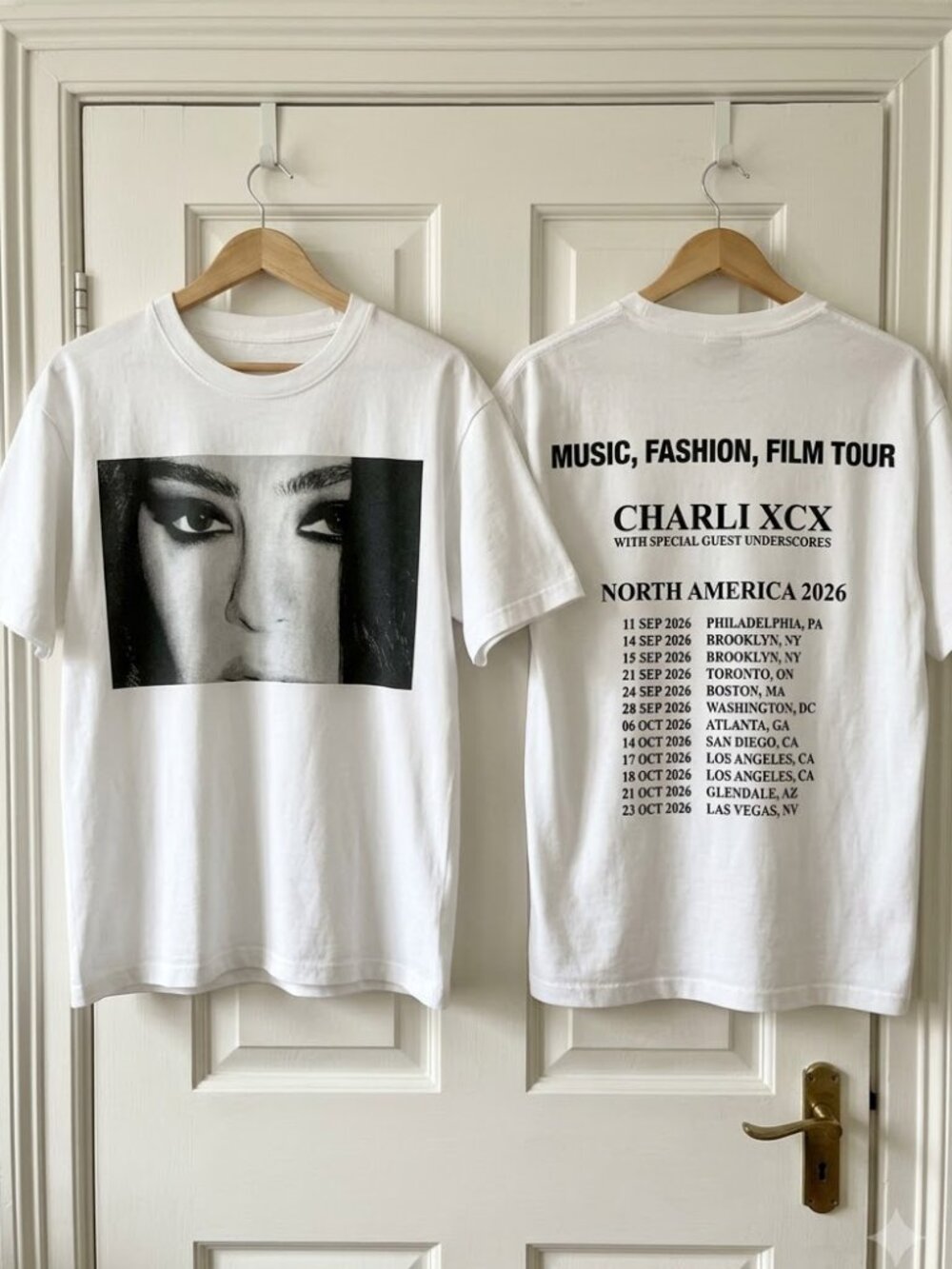 Charli XCX Music, Fashion, Film North America 2026 Tour T-shirt